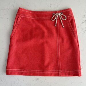 Ann Taylor Petite Faux Wrap Skirt Pick Stitching & Bow Detail Heather Orange 10P